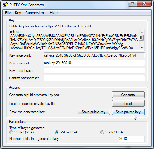 Generate public private key pair